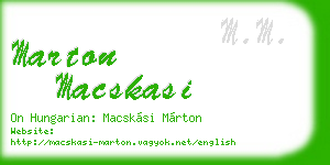 marton macskasi business card