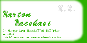 marton macskasi business card